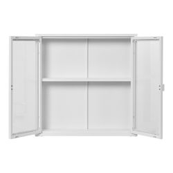 Vetrina a parete, 80 x 18 x 80 cm, in acciaio bianco | Collezione Brisbane