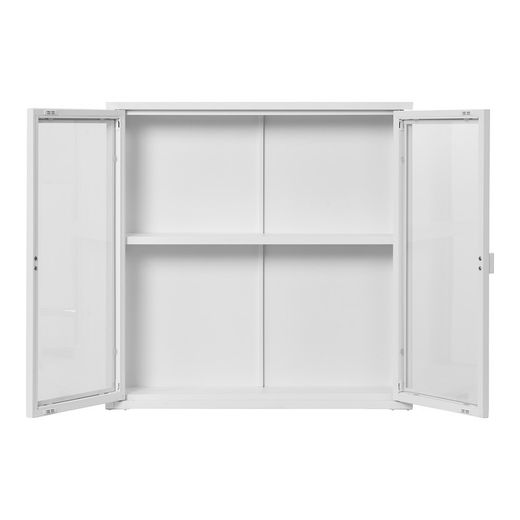 Vetrina a parete, 80 x 18 x 80 cm, in acciaio bianco | Collezione Brisbane