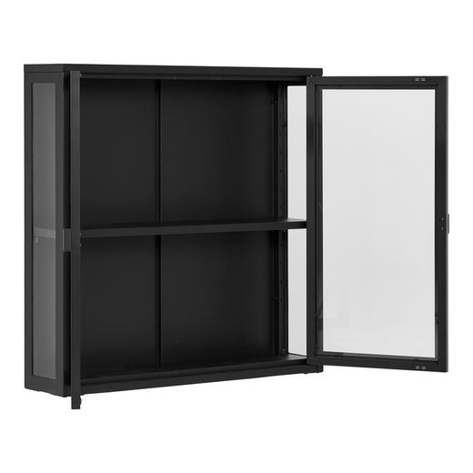 Vetrina a parete, 80 x 18 x 80 cm, in acciaio nero | Collezione Brisbane