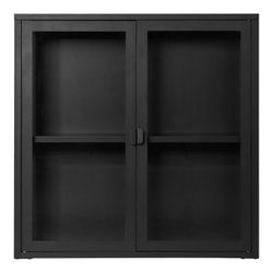 Vetrina a parete, 80 x 18 x 80 cm, in acciaio nero | Collezione Brisbane