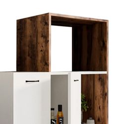 Vitrina con 2 puertas, 90 x 41 x 123 cm, de madera mdf en blanco | Colección Delfos