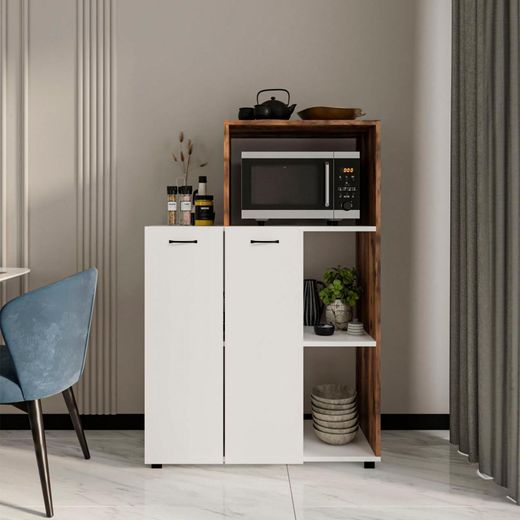 Vitrine com 2 portas, 90 x 41 x 123 cm, em MDF branco | Coleção Delfos