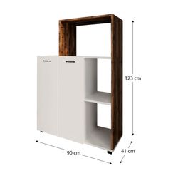 Vitrine com 2 portas, 90 x 41 x 123 cm, em MDF branco | Coleção Delfos