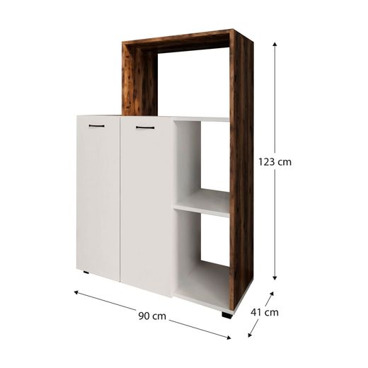 Vitrine com 2 portas, 90 x 41 x 123 cm, em MDF branco | Coleção Delfos