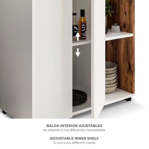 Vitrine com 2 portas, 90 x 41 x 123 cm, em MDF branco | Coleção Delfos